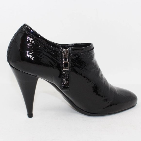 PRADA #39815 Black Patent Leather Bootie Heels (US 7.5 EU 37.5) - Picture 10 of 10